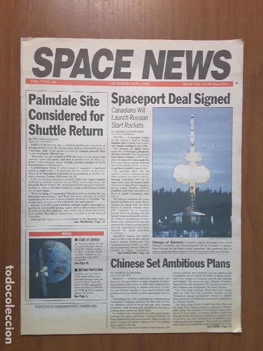 Collezionismo di Riviste e Giornali: Space News Vol. 7, No 40. Noticias del espacio. En ingl&eacute;s.
