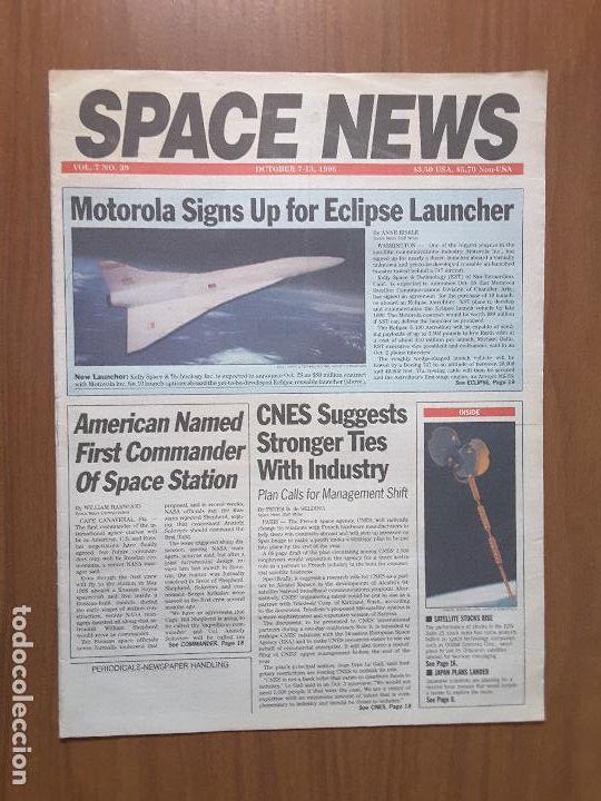 Collection Magazines and Newspapers: Space News Vol. 7, No 39. Noticias del espacio. En ingl&eacute;s.