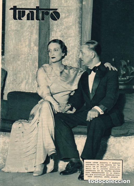 Coleccionismo de revistas y peri&oacute;dicos: * TEATRO * Irene L&oacute;pez Heredia y Mariano Asquerino, en El Rival de mi Mujer - 1933