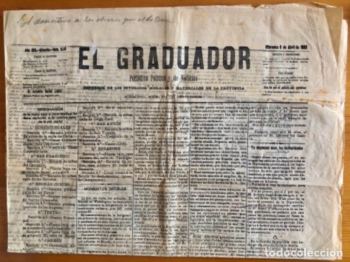 Coleccionismo de Revistas y Peri&oacute;dicos: ALICANTE- EL GRADUADOR- PERIODICO- A&Ntilde;O 1886