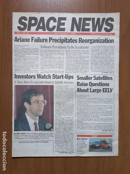 Collection Magazines and Newspapers: Space News Vol. 7, No 30. Noticias del espacio. En ingl&eacute;s.