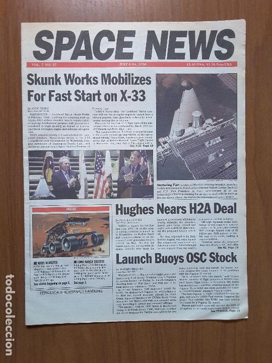 Collection Magazines and Newspapers: Space News Vol. 7, No 27. Noticias del espacio. En ingl&eacute;s.