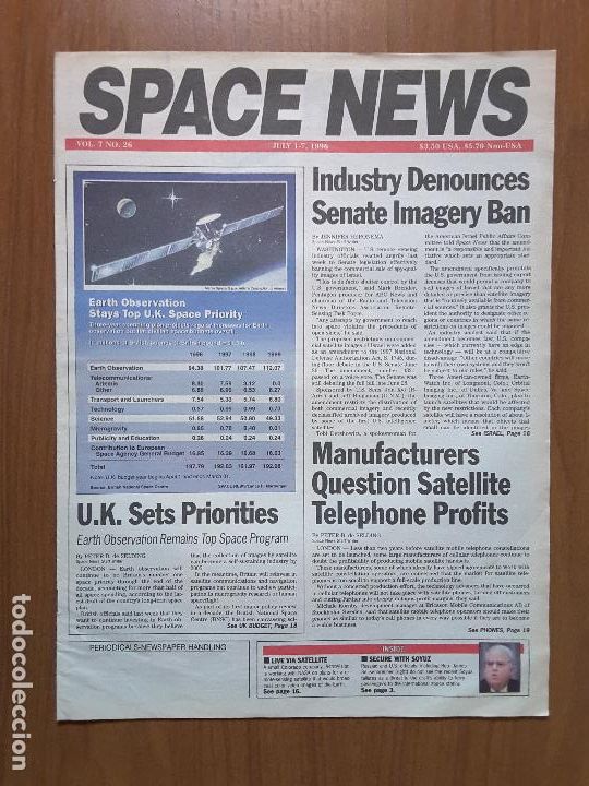 Collection Magazines and Newspapers: Space News Vol. 7, No 26. Noticias del espacio. En ingl&eacute;s.