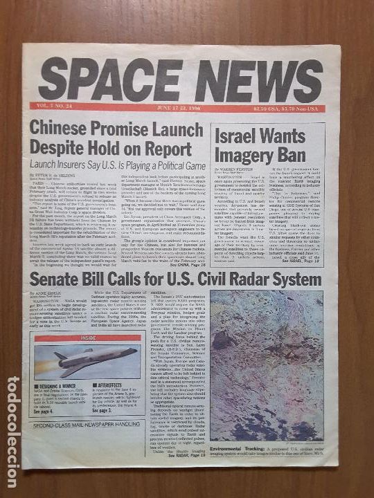 Collection Magazines and Newspapers: Space News Vol. 7, No 24. Noticias del espacio. En ingl&eacute;s.