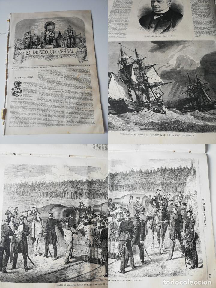Collezionismo di Riviste e Giornali: EL MUSEO UNIVERSAL N&deg;18, MAYO 1869. Grabados: Artiller&iacute;a Alemana, Bergant&iacute;n Jefferson Davis ...