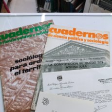 Coleccionismo de Revistas y Periódicos: REVISTA CUADERNOS DE CIENCIA POLITICA Y SOCIOLOGIA Nº 1 Y 2 LA CONSTITUCION 1980 BOLETIN TRANSICION. Lote 337343613