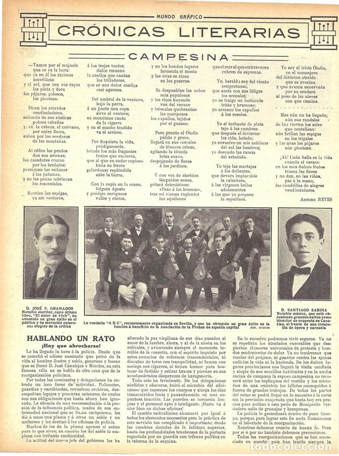 Coleccionismo de Revistas y Peri&oacute;dicos: 1912 HOJA REVISTA M&Uacute;SICA SEVILLA ASOCIACI&Oacute;N DE LA PRENSA RONDALLA 'ABC'