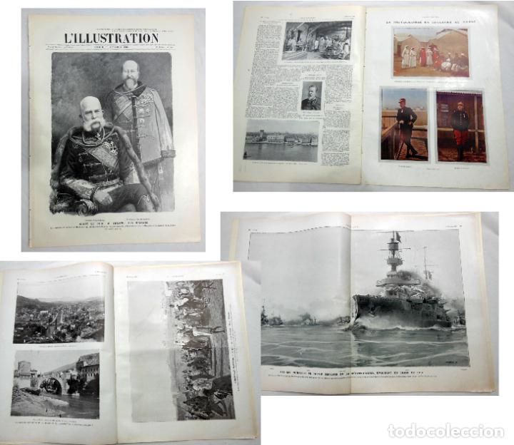 Coleccionismo de revistas y peri&oacute;dicos: L'ILLUSTRATION. N&ordm; 3424, 10 Octobre 1908, Notre escadre de la M&eacute;diterran&eacute;e, avec photo; Les Balkans