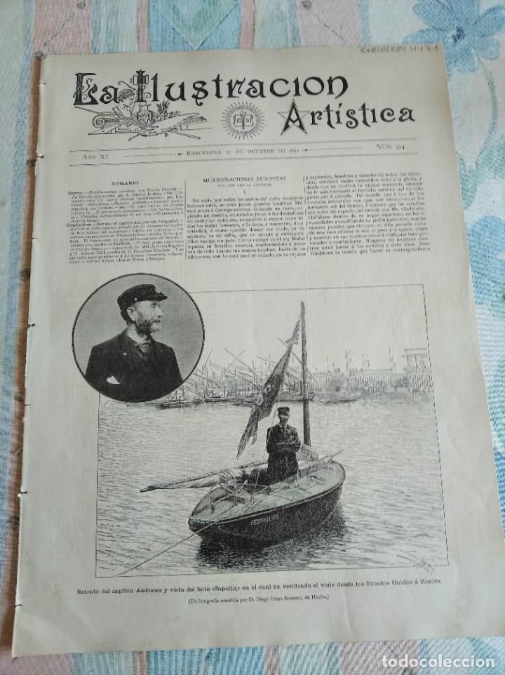 Coleccionismo de revistas y peri&oacute;dicos: LA ILUSTRACI&Oacute;N ART&Iacute;STICA. A&Ntilde;O 1892. N&ordm; 564. LAS &Uacute;LTIMAS EXCAVACIONES DE POMPEYA. LA TERAPIA VIB.LEER