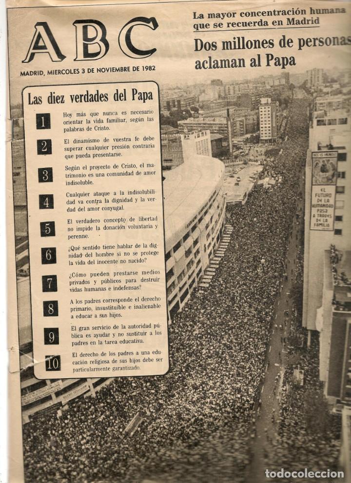 Coleccionismo de Revistas y Peri&oacute;dicos: ABC. JUAN PABLO II / CRISTINA MARSILLACH / BO DEREK / VER&Oacute;NICA FORQU&Eacute; / MADRID, 3 NVB.1982(P/B55)