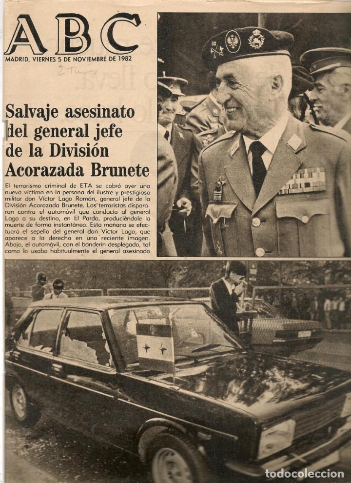 Coleccionismo de Revistas y Peri&oacute;dicos: ABC. ASESINATO GENERAL / LINA MORGAN / JULIO IGLESIAS / SARA MONTIEL. MADRID, 5 NVBRE. 1982.(P/B55)