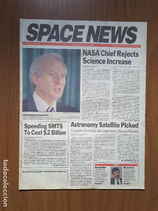 Collection Magazines and Newspapers: Space News Vol. 7, No 17. Noticias del espacio. En ingl&eacute;s.