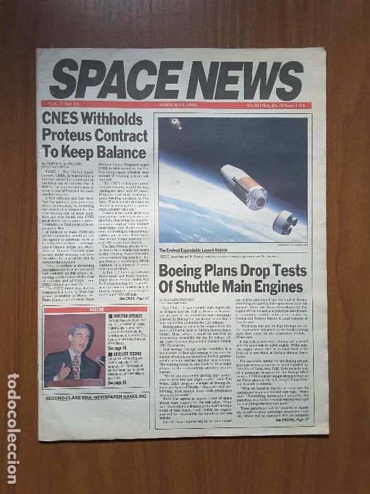 Collection Magazines and Newspapers: Space News Vol. 7, No 14. Noticias del espacio. En ingl&eacute;s.
