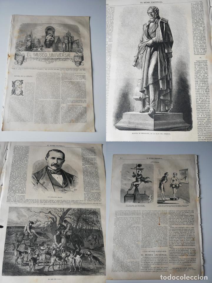 Coleccionismo de revistas y peri&oacute;dicos: EL MUSEO UNIVERSAL N&deg;31, JULIO 1869. Grabados: Constantino Ardanaz, la caza del corzo, Mendiz&aacute;bal