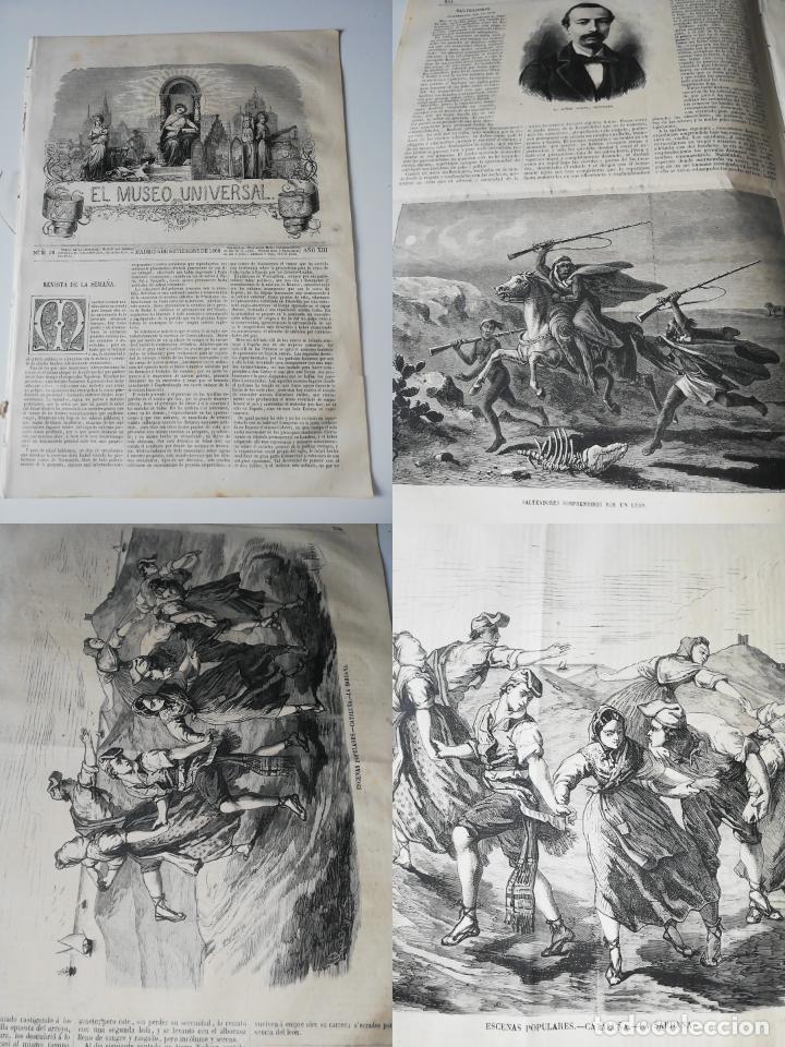 Coleccionismo de revistas y peri&oacute;dicos: EL MUSEO UNIVERSAL N&deg;36, 1869.: Sardana, Pablo Alsina, salteadores sorprendidos...