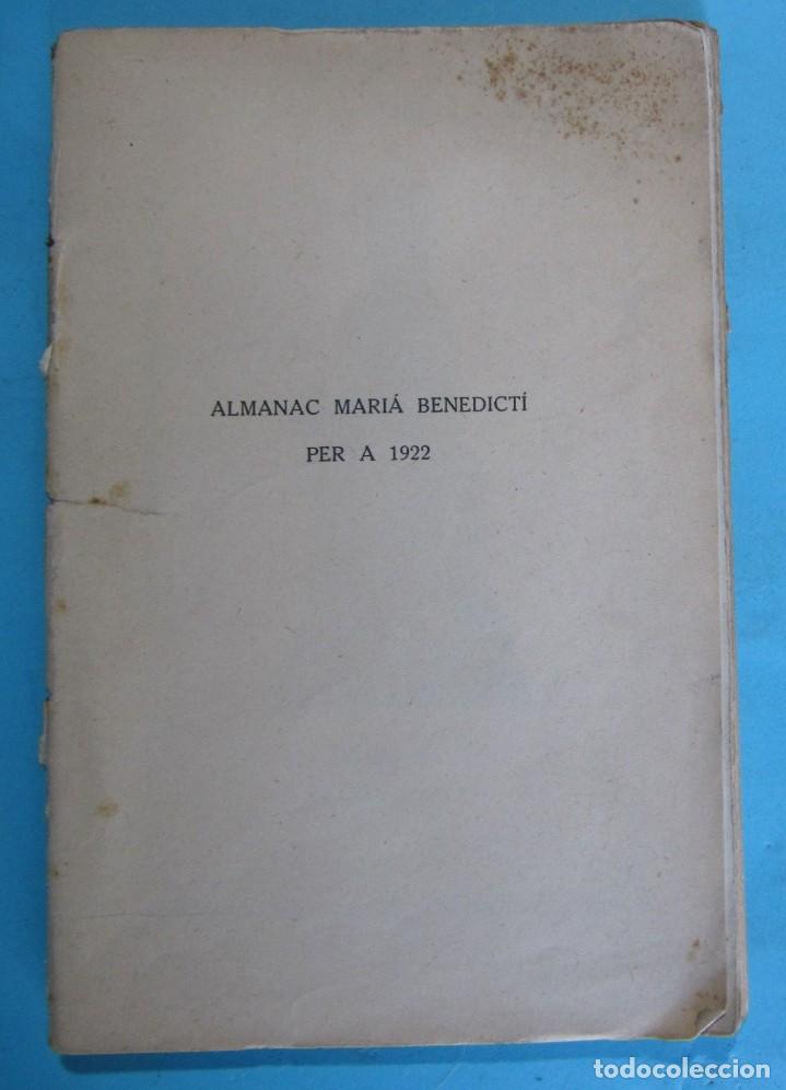 Coleccionismo de revistas y peri&oacute;dicos: ALMANAC MARI&Aacute; BENEDICTI PER A 1922. PUBLICAT PER LA CONGREGACI&Oacute; D'OBLATS SEGLARS MONASTIR MONTSERRAT