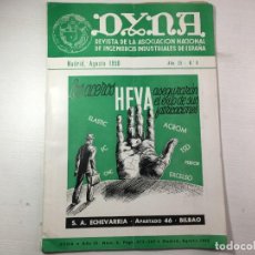 Coleccionismo de Revistas y Periódicos: DYNA REVISTA DE LA ASOCIACION DE INGENIEROS INDUSTRIALES DE ESPAÑA - AGOSTO 1959 Nº 8