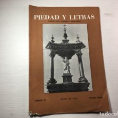 Coleccionismo de Revistas y Periódicos: REVISTA PIEDAD Y LETRAS - ESCUELAS PIAS DE VALENCIA ABRIL 1951 Nº 37