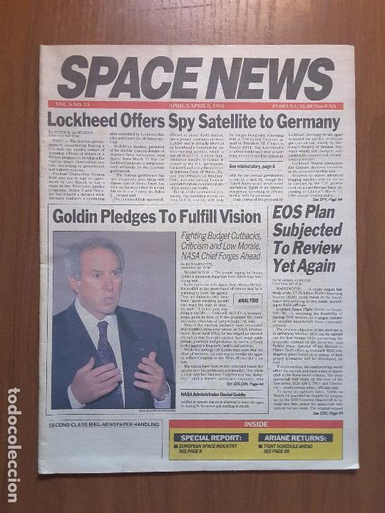 Collection Magazines and Newspapers: Space News Vol. 6, No 13. Noticias del espacio. En ingl&eacute;s.
