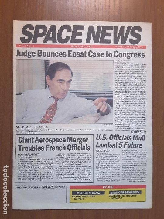 Collezionismo di Riviste e Giornali: Space News Vol. 6, No 11. Noticias del espacio. En ingl&eacute;s.
