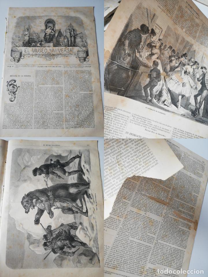Coleccionismo de revistas y peri&oacute;dicos: EL MUSEO UNIVERSAL N&ordm;40, 1869. Grabados: La caza del oso en siberia, amoniaco, entreacto...