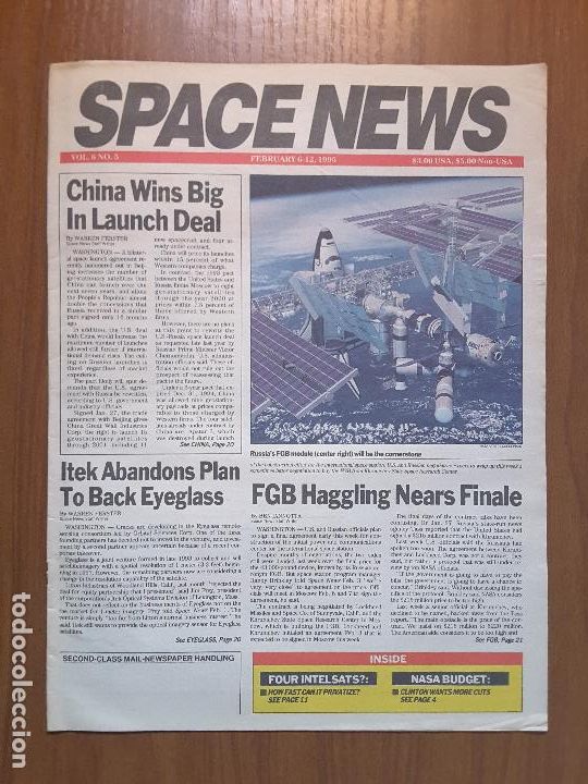 Collezionismo di Riviste e Giornali: Space News Vol. 6, No 5. Noticias del espacio. En ingl&eacute;s.