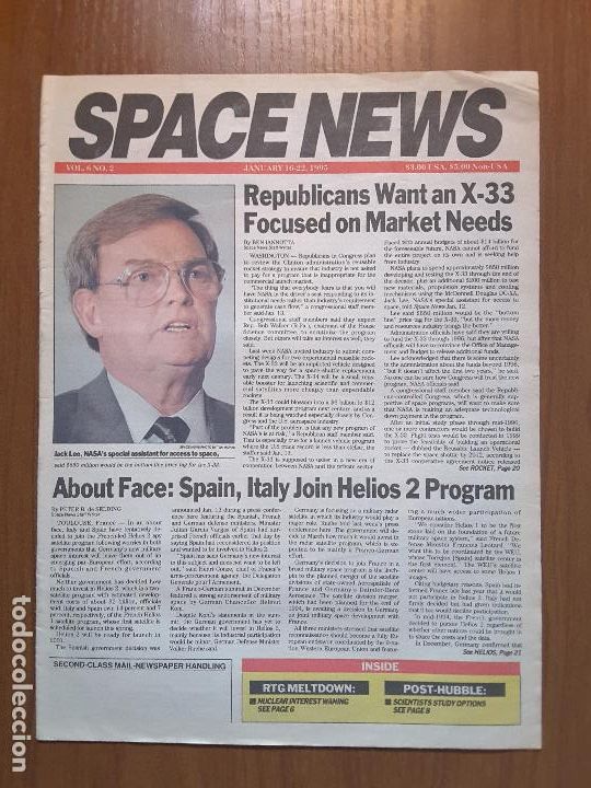 Coleccionismo de revistas y peri&oacute;dicos: Space News Vol. 6, No 2. Noticias del espacio. En ingl&eacute;s.