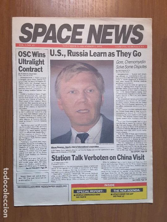 Collectionnisme de Revues et Journaux: Space News Vol. 5, No 45. Noticias del espacio. En ingl&eacute;s.
