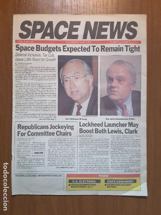 Coleccionismo de revistas y peri&oacute;dicos: Space News Vol. 5, No 44. Noticias del espacio. En ingl&eacute;s.