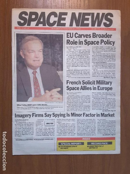 Coleccionismo de revistas y peri&oacute;dicos: Space News Vol. 5, No 42. Noticias del espacio. En ingl&eacute;s.