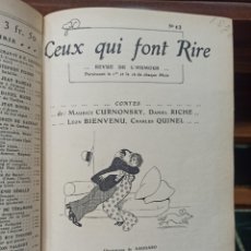 Coleccionismo de Revistas y Periódicos: CEUX QUI FONT RIRE. REVUE DE L'HUMOUR. DE Nº 13 A 29, 1912-1913 DIBUJOS DE XAUDARÓ. BONITAS PORTADAS. Lote 338888413