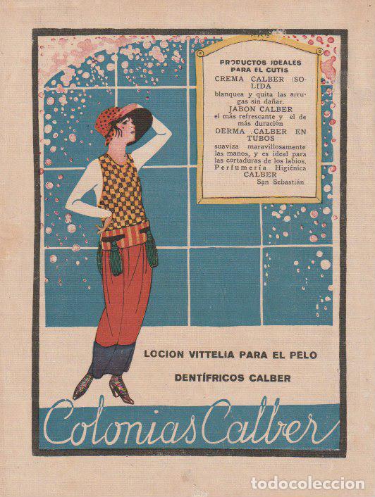 Coleccionismo de Revistas y Peri&oacute;dicos: Publicidad loci&oacute;n Vittelia para el pelo, dent&iacute;fricos y colonias CALBER - 1920