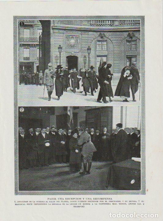 Coleccionismo de revistas y peri&oacute;dicos: * PAR&Iacute;S * Deschanel, mariscal Foch, legi&oacute;n de honor a la cantinera Mad. Renon - 1920