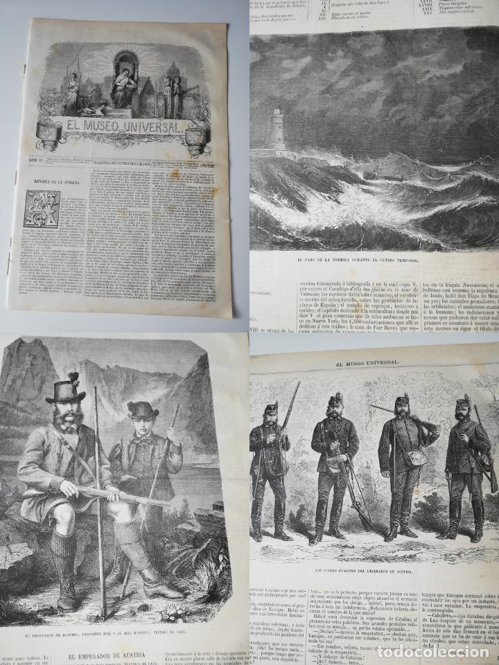 Coleccionismo de revistas y peri&oacute;dicos: EL MUSEO UNIVERSAL N&ordm;47 1869. Grabados: