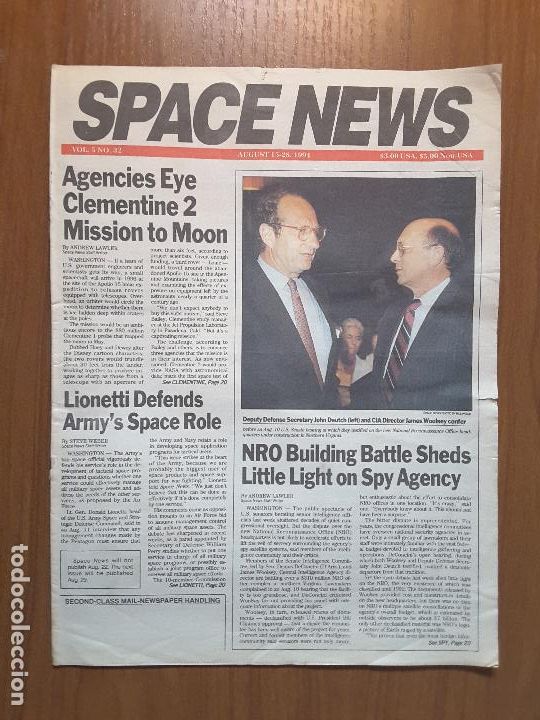 Coleccionismo de revistas y peri&oacute;dicos: Space News Vol. 5, No 32. Noticias del espacio. En ingl&eacute;s.