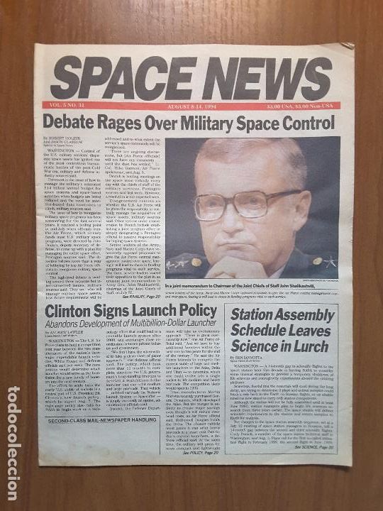 Coleccionismo de revistas y peri&oacute;dicos: Space News Vol. 5, No 31. Noticias del espacio. En ingl&eacute;s.