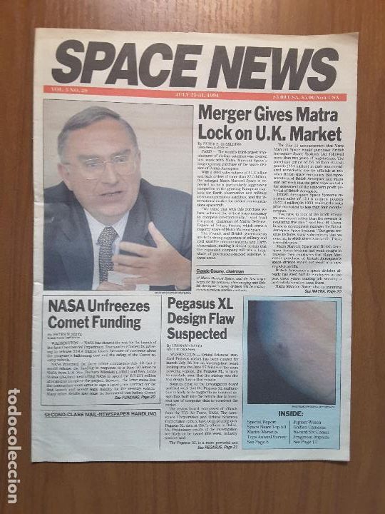 Collezionismo di Riviste e Giornali: Space News Vol. 5, No 29. Noticias del espacio. En ingl&eacute;s.