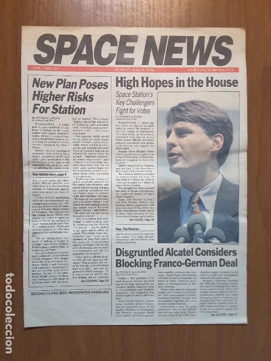 Coleccionismo de revistas y peri&oacute;dicos: Space News Vol. 5, No 25. Noticias del espacio. En ingl&eacute;s.