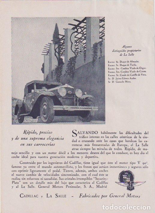 Coleccionismo de Revistas y Peri&oacute;dicos: Publicidad autom&oacute;vil CADILLAC Y LA SALLE de General Motors - 1929