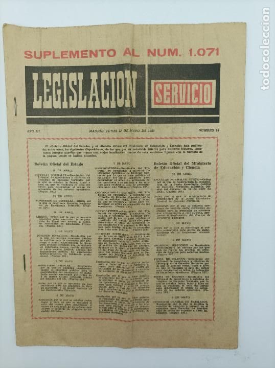 Colecionismo de Revistas e Jornais: SELECCION SEMANAL DE DISPOSICIONES OFICIALES