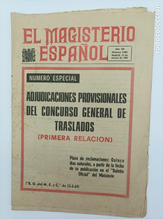Collezionismo di Riviste e Giornali: EL MAGISTERIO ESPA&Ntilde;OL A&Ntilde;O 1969