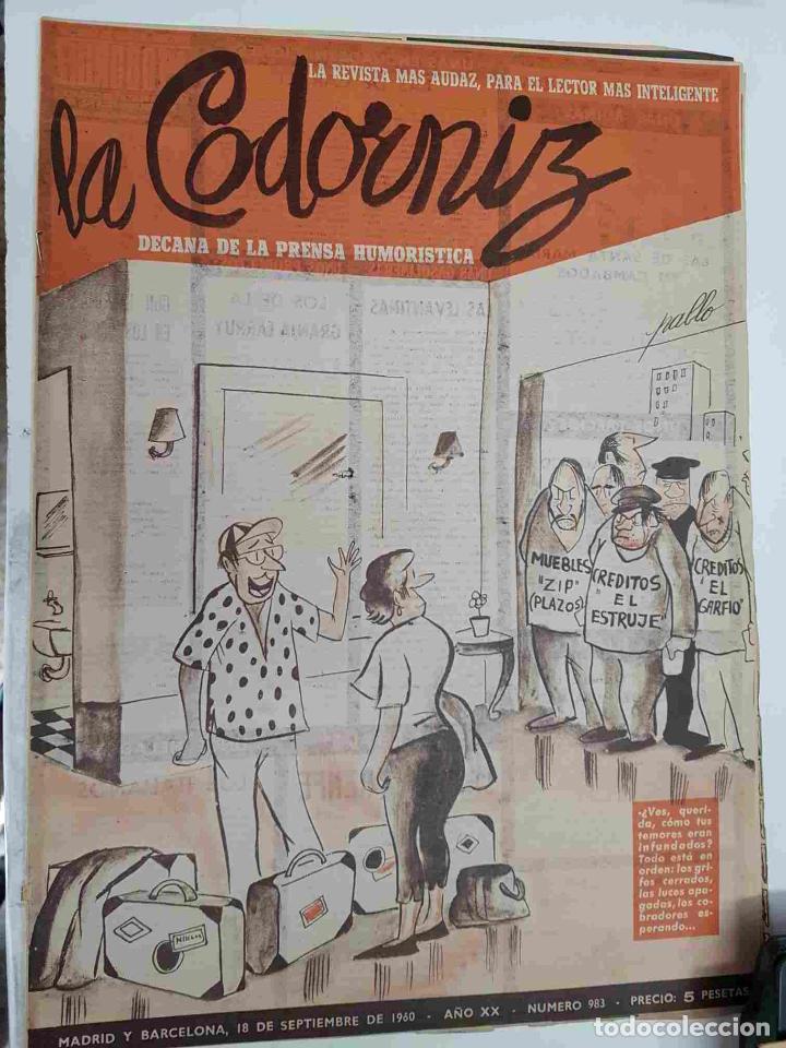 Coleccionismo de Revistas y Peri&oacute;dicos: Revista la Codorniz: num 0983, A&ntilde;o XX, 18 de septiembre de 1960
