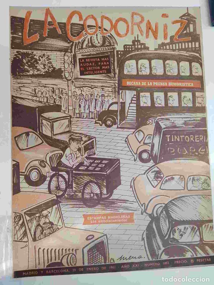 Coleccionismo de Revistas y Peri&oacute;dicos: Revista la Codorniz: num 1002, A&ntilde;o XXI, 29 de Enero de 1961 - Los embotellamientos