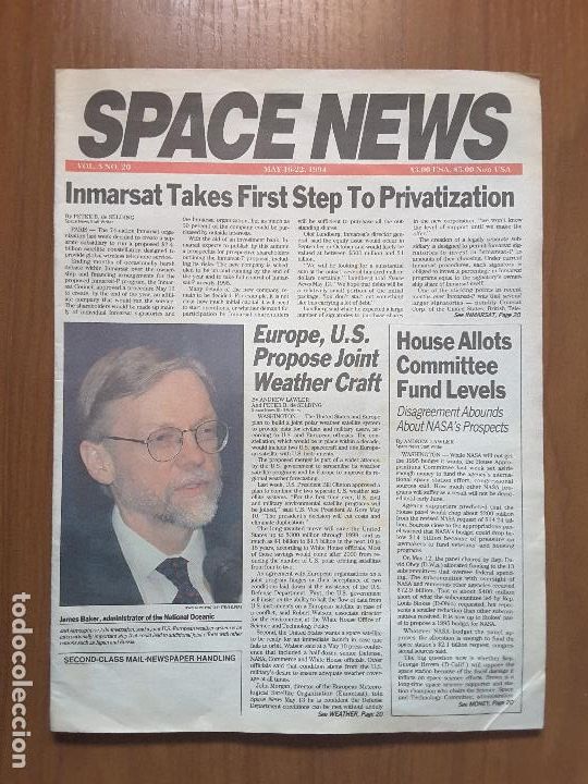 Collezionismo di Riviste e Giornali: Space News Vol. 5, No 20. Noticias del espacio. En ingl&eacute;s.