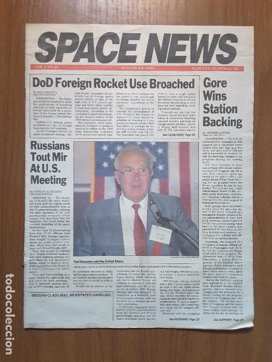 Collezionismo di Riviste e Giornali: Space News Vol. 4, No 30. Noticias del espacio. En ingl&eacute;s.