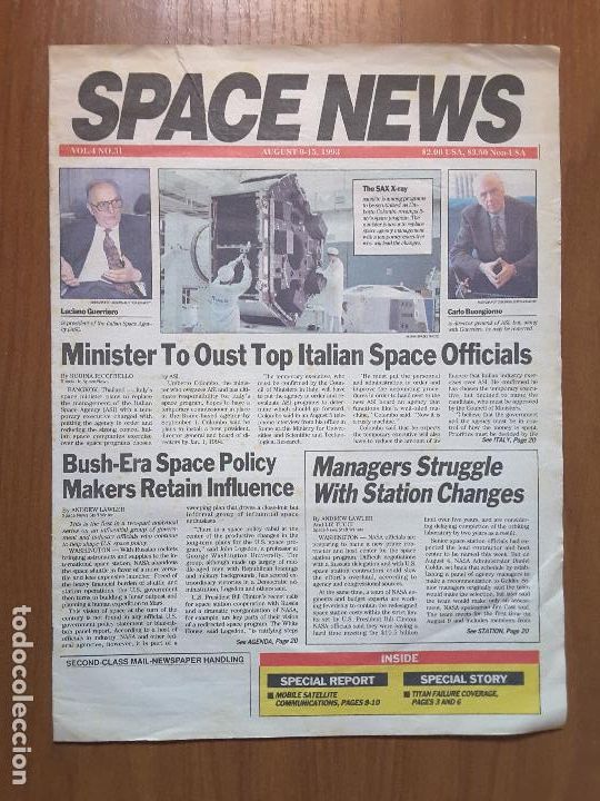 Colecionismo de Revistas e Jornais: Space News Vol. 4, No 31. Noticias del espacio. En ingl&eacute;s.