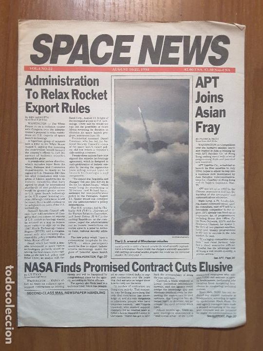 Collezionismo di Riviste e Giornali: Space News Vol. 4, No 32. Noticias del espacio. En ingl&eacute;s.