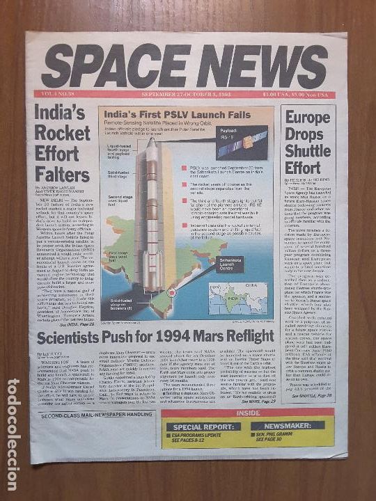 Collezionismo di Riviste e Giornali: Space News Vol. 4, No 38. Noticias del espacio. En ingl&eacute;s.