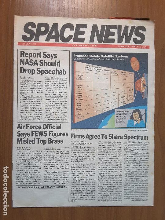 Collezionismo di Riviste e Giornali: Space News Vol. 4, No 40. Noticias del espacio. En ingl&eacute;s.