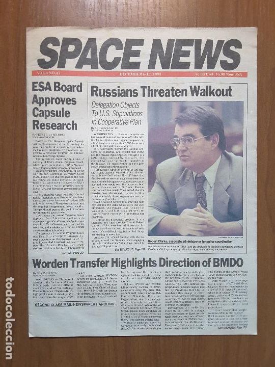 Collezionismo di Riviste e Giornali: Space News Vol. 4, No 47. Noticias del espacio. En ingl&eacute;s.